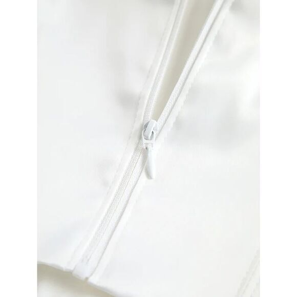 Commense Contrast Trim Corset Cami White Bustier Black Straps Lingerie Size M - Picture 3 of 4